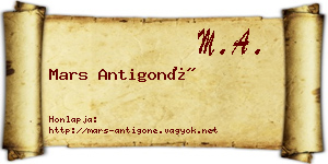 Mars Antigoné névjegykártya